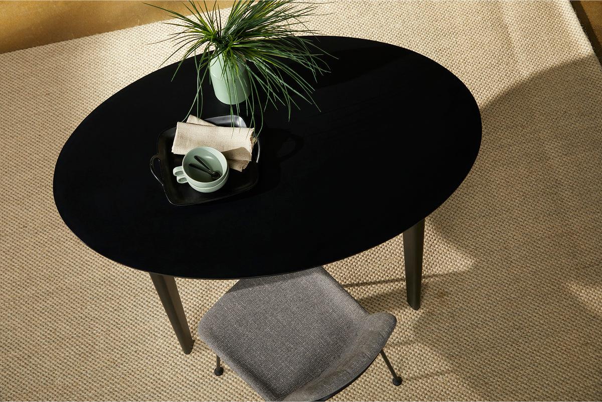 Euro Style Dining Tables - Atle 54"x34" Oval Dining Table in Matte Black