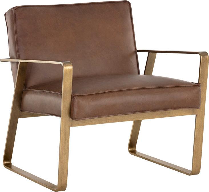 SUNPAN Accent Chairs - Kristoffer Lounge Chair Vintage Caramel Leather