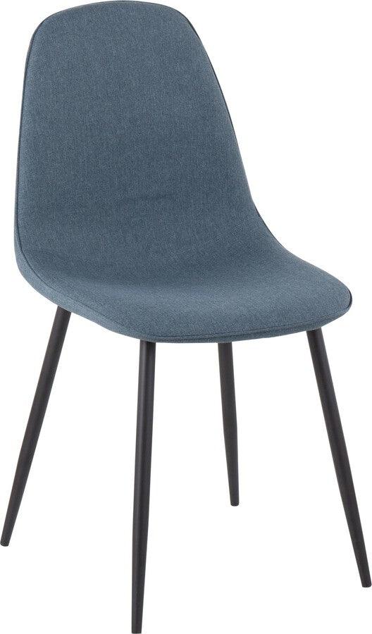 Lumisource Living Room Sets - Pebble Chair 35" Black Steel & Blue Velvet (Set of 2)