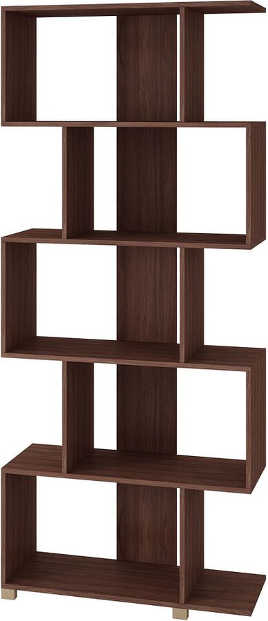 Manhattan Comfort Bookcases & Display Units - Charming Petrolina Z- Shelf with 5 shelves in Nut Brown