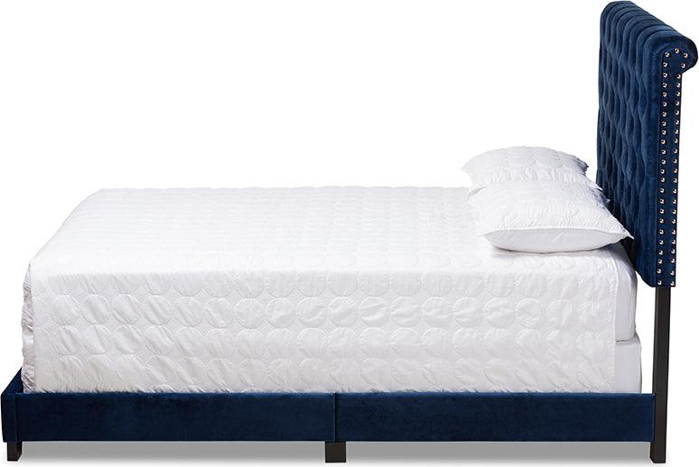 Wholesale Interiors Beds - Candace Full Bed Navy Blue