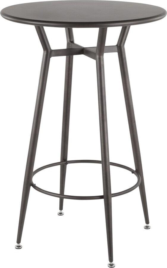 Lumisource Bar Tables - Clara Industrial Round Bar Table in Antique Metal