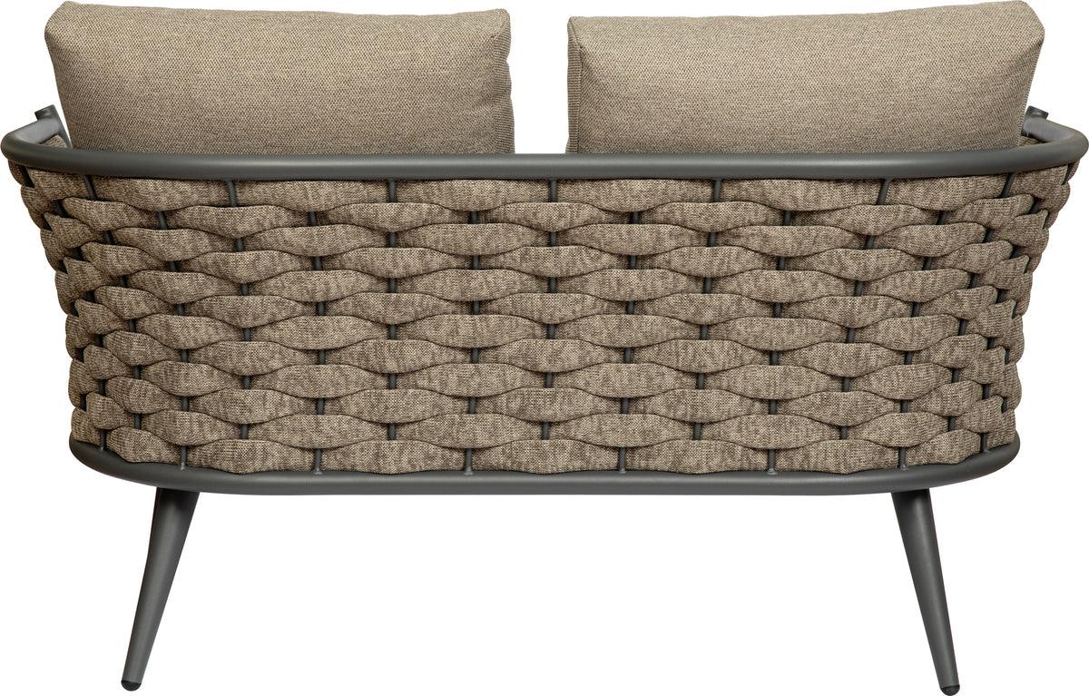 Euro Style Loveseats - Solna Loveseat in Taupe Fabric with Gray Frame