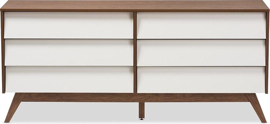 Wholesale Interiors Dressers - Hildon Storage Dresser White & Walnut