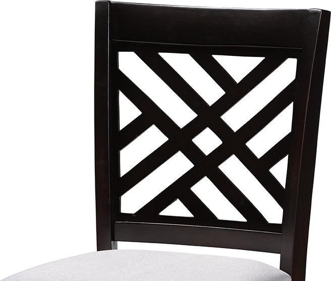 Wholesale Interiors Dining Sets - Caron Contemporary Gray Fabric Upholstered Brown Finished 5-Piece Wood Pub Set