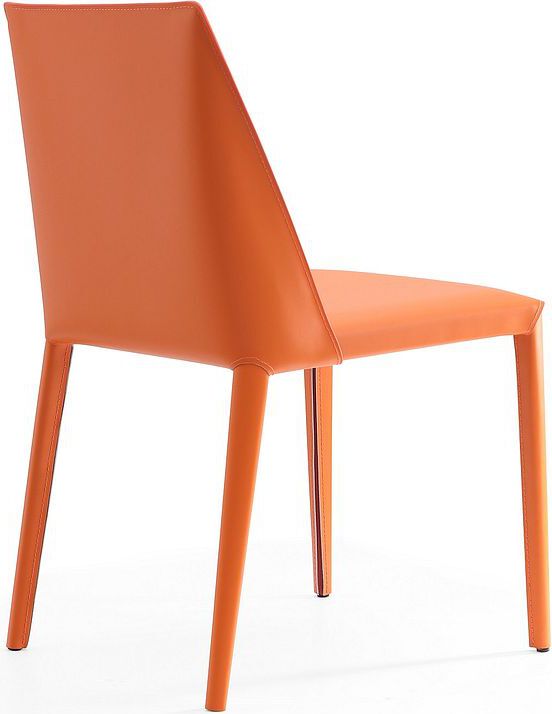 Manhattan Comfort Dining Chairs - Paris Coral Saddle Leather Dining Chair (Set of 2)