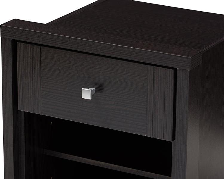 Wholesale Interiors Nightstands & Side Tables - Danette Nightstand Wenge Dark Brown