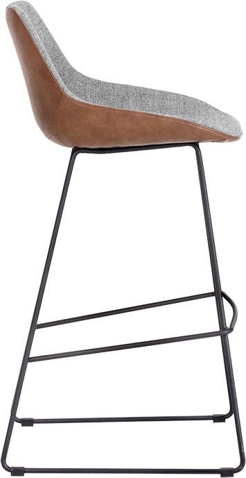 SUNPAN Barstools - Mccoy Barstool - November Grey / Cinnamon Brown
