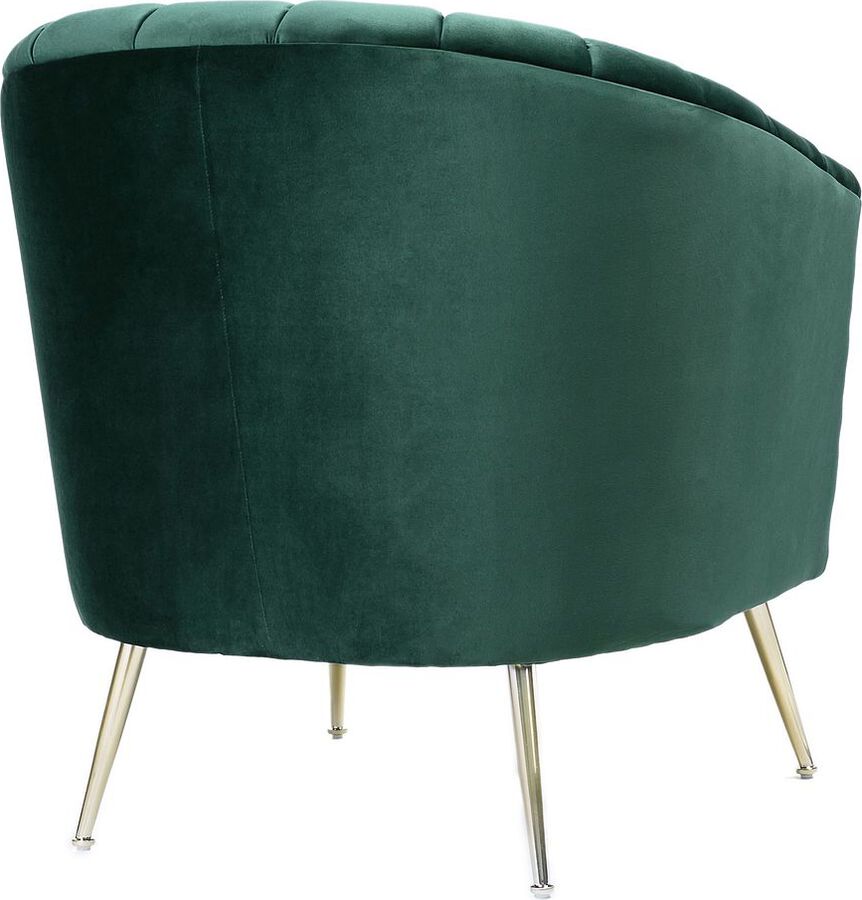 Manhattan Comfort Accent Chairs - Rosemont Green and Gold Velvet Accent Chair