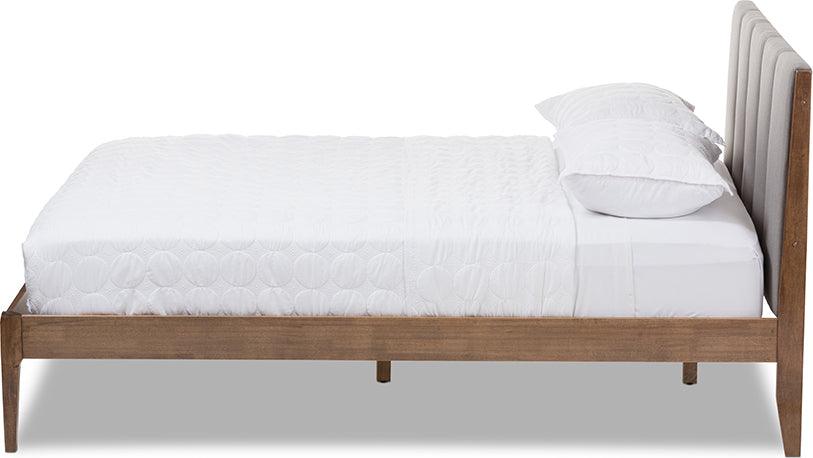 Wholesale Interiors Beds - Ember King Bed Light Gray/Walnut Brown