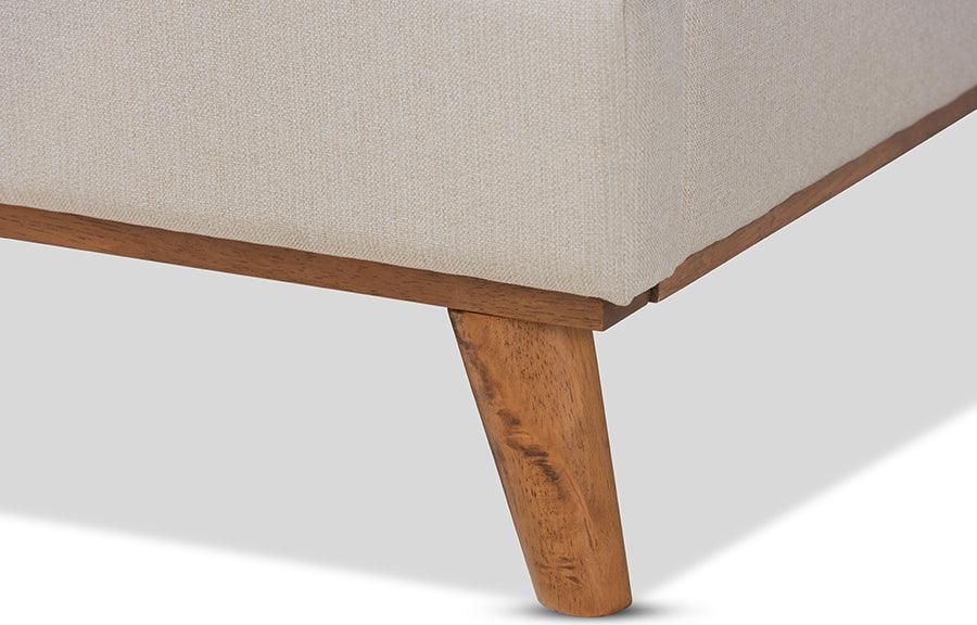 Wholesale Interiors Beds - Gretchen King Bed Light beige & Walnut brown