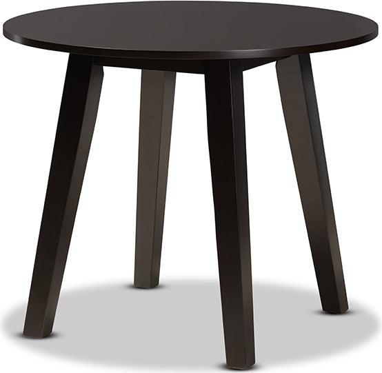 Wholesale Interiors Dining Tables - Ela Modern and Contemporary Dark Brown Finished 35-Inch-Wide Round Wood Dining Table