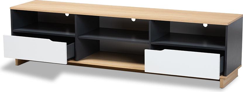 Wholesale Interiors TV & Media Units - Reed Mid-Century Modern Multicolor 2-Drawer Wood TV Stand