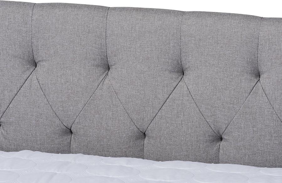 Wholesale Interiors Daybeds - Delora Modern And Contemporary Light Grey Fabric Upholstered Full Size Daybed