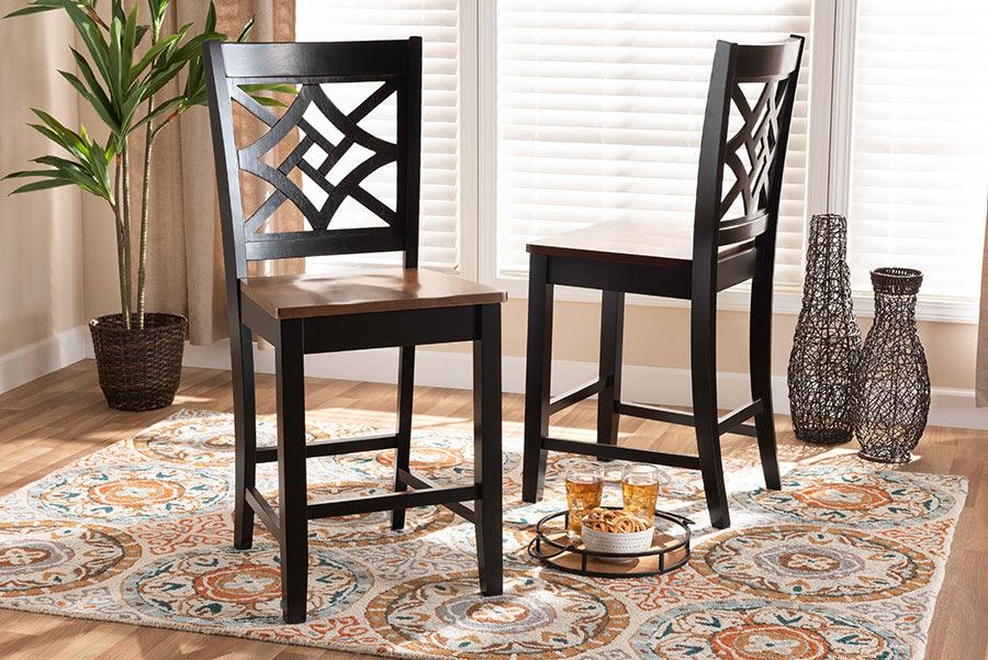 Wholesale Interiors Barstools - Nicolette Bar Stool Dark Brown & Walnut Brown (Set of 2)