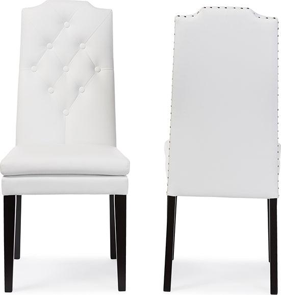 Wholesale Interiors Dining Chairs - Dylin Contemporary White Faux Leather Dining Chair (Set of 2)
