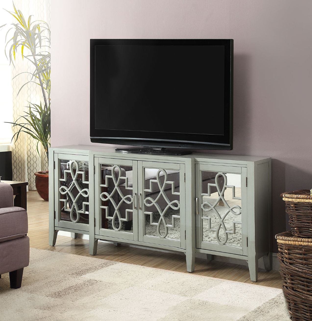 The Fulfiller Coffee Tables - Kacia Console Table, Antique Gray (90190)