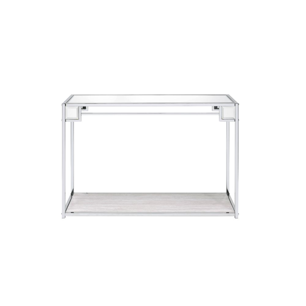 ACME Furniture Coffee Tables - ACME Asbury Console Table, Mirrored, Chrome