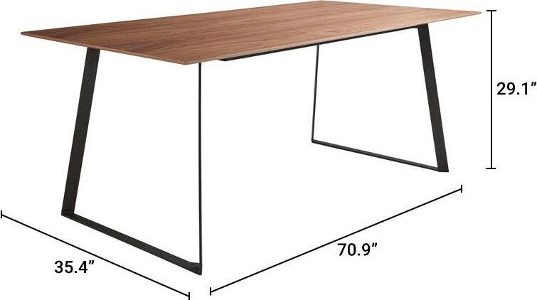 Euro Style Dining Tables - Anderson 71" Rectangular Dining Table Walnut & Black