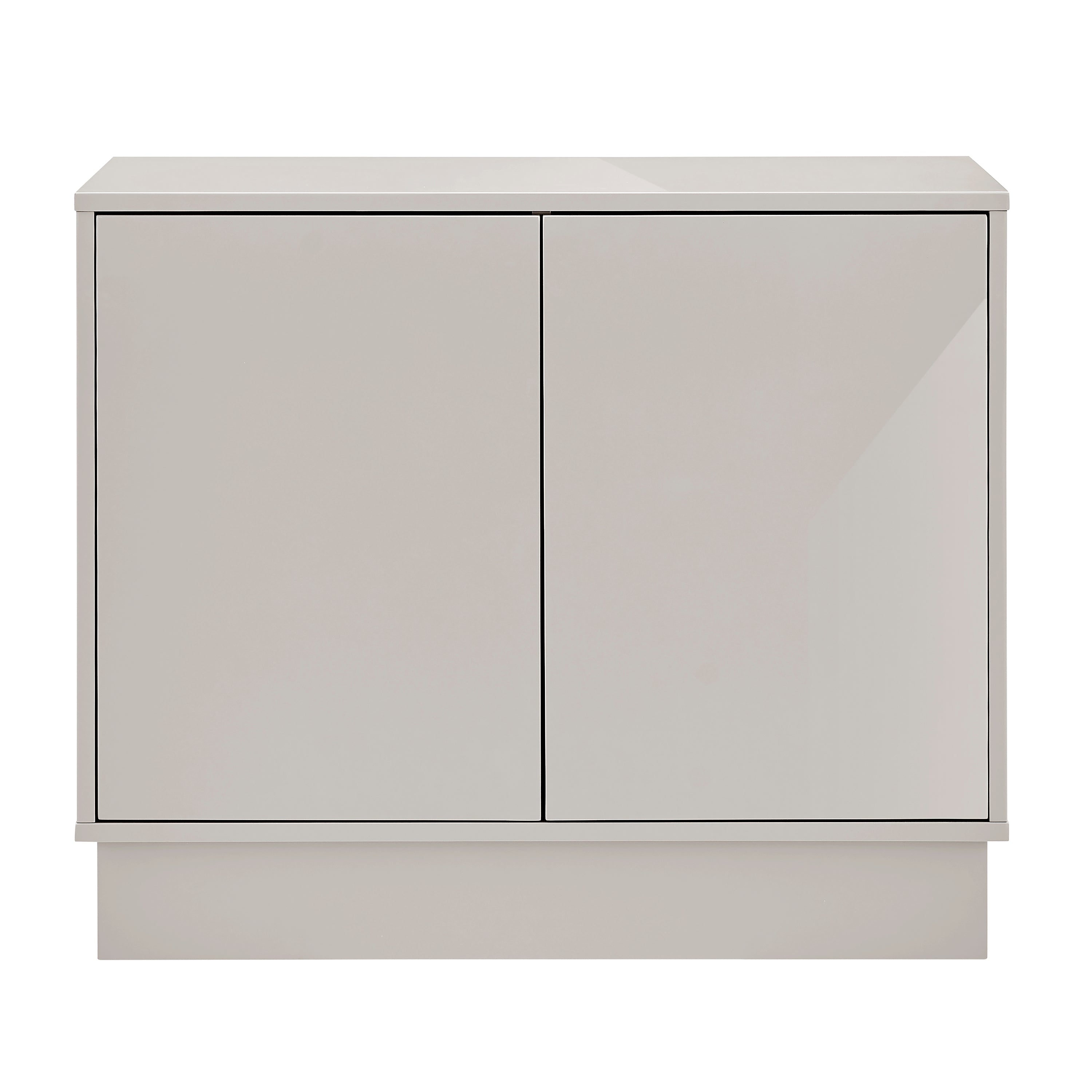 Euro Style Cabinets & Wardrobes - Tresero Cabinet in High Gloss Warm Gray