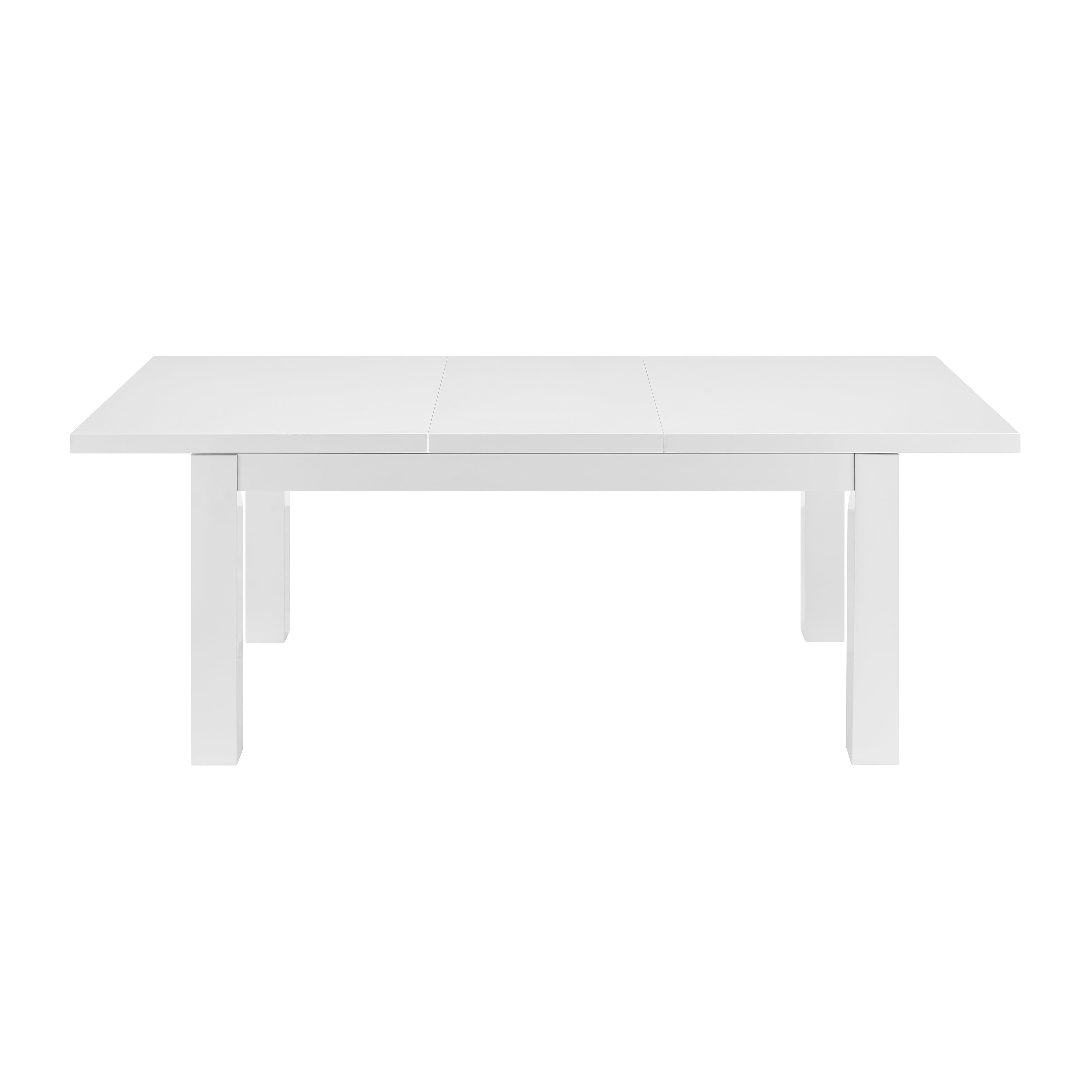 Euro Style Dining Tables - Tresero 80" Extension Table Top in High Gloss White