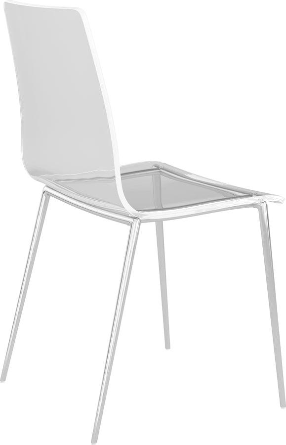 Euro Style Dining Chairs - Cilla Side Chair in Clear with Brushed Nickel Legs