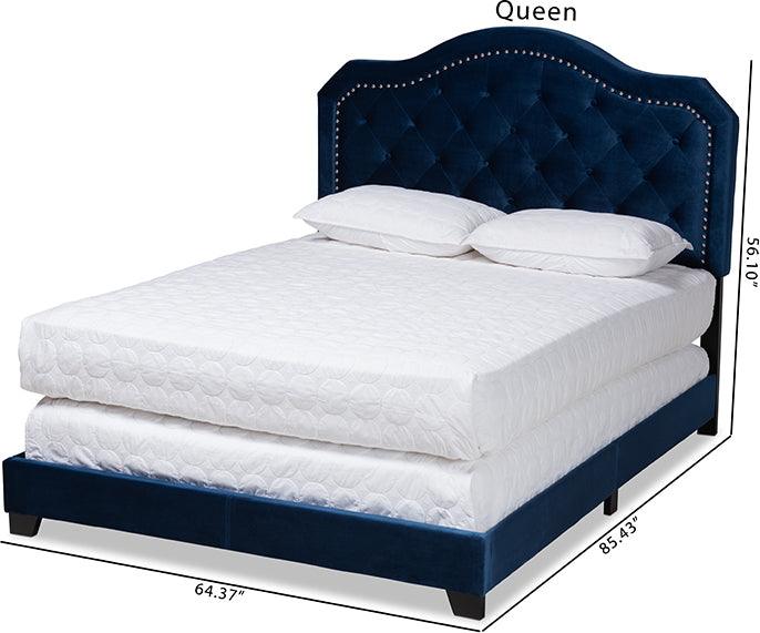 Wholesale Interiors Beds - Samantha Queen Bed Navy Blue & Black