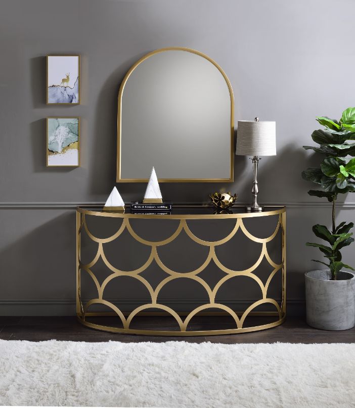 ACME Furniture Coffee Tables - ACME Altus Console Table, Gold Finish