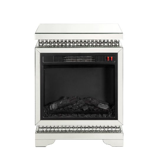 ACME Fireplaces - ACME Lotus Fireplace, Mirrored & Faux Diamonds