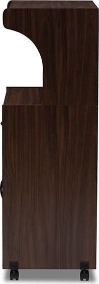 Wholesale Interiors Kitchen Storage & Organization - Tannis Modern and Contemporary Dark Walnut Finished Kitchen Cabinet