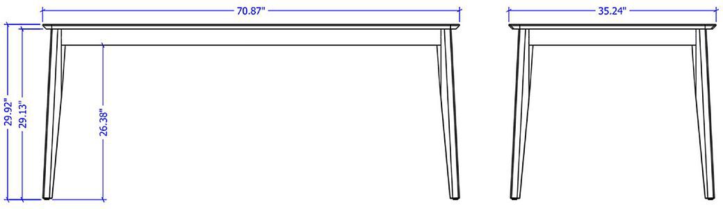 Manhattan Comfort Dining Tables - Tudor 70.86 Dining Table in Maple Cream