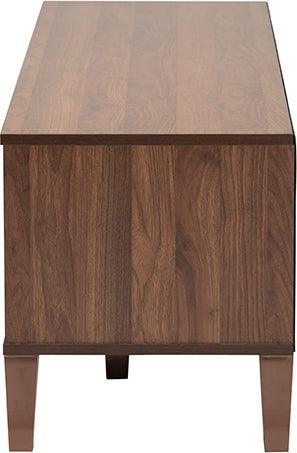 Wholesale Interiors TV & Media Units - Teresina Mid-Century Modern Transitional Walnut Brown Finished Wood 2-Door TV Stand