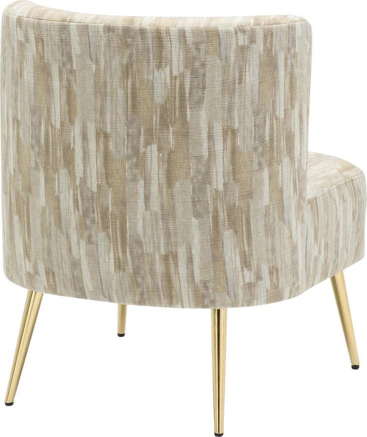 Lumisource Accent Chairs - Fran Slipper Chair 30.5" Gold Metal & Light Brown Fabric