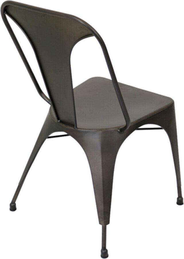 Lumisource Dining Chairs - Austin Industrial Dining Chair in Antique - Set of 2