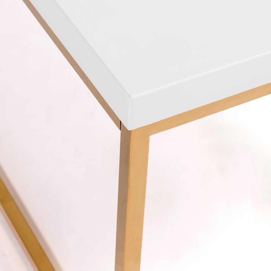 Euro Style Coffee Tables - Teresa Rectangular Coffee Table White & Gold
