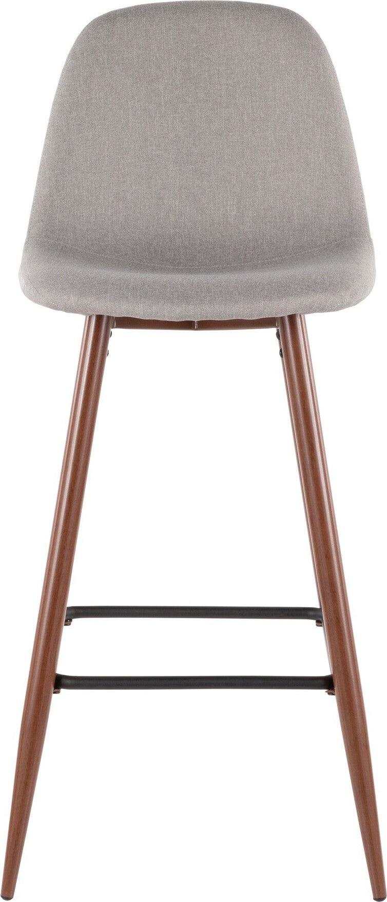 Lumisource Barstools - Pebble Barstool Walnut & Light Gray (Set of 2)
