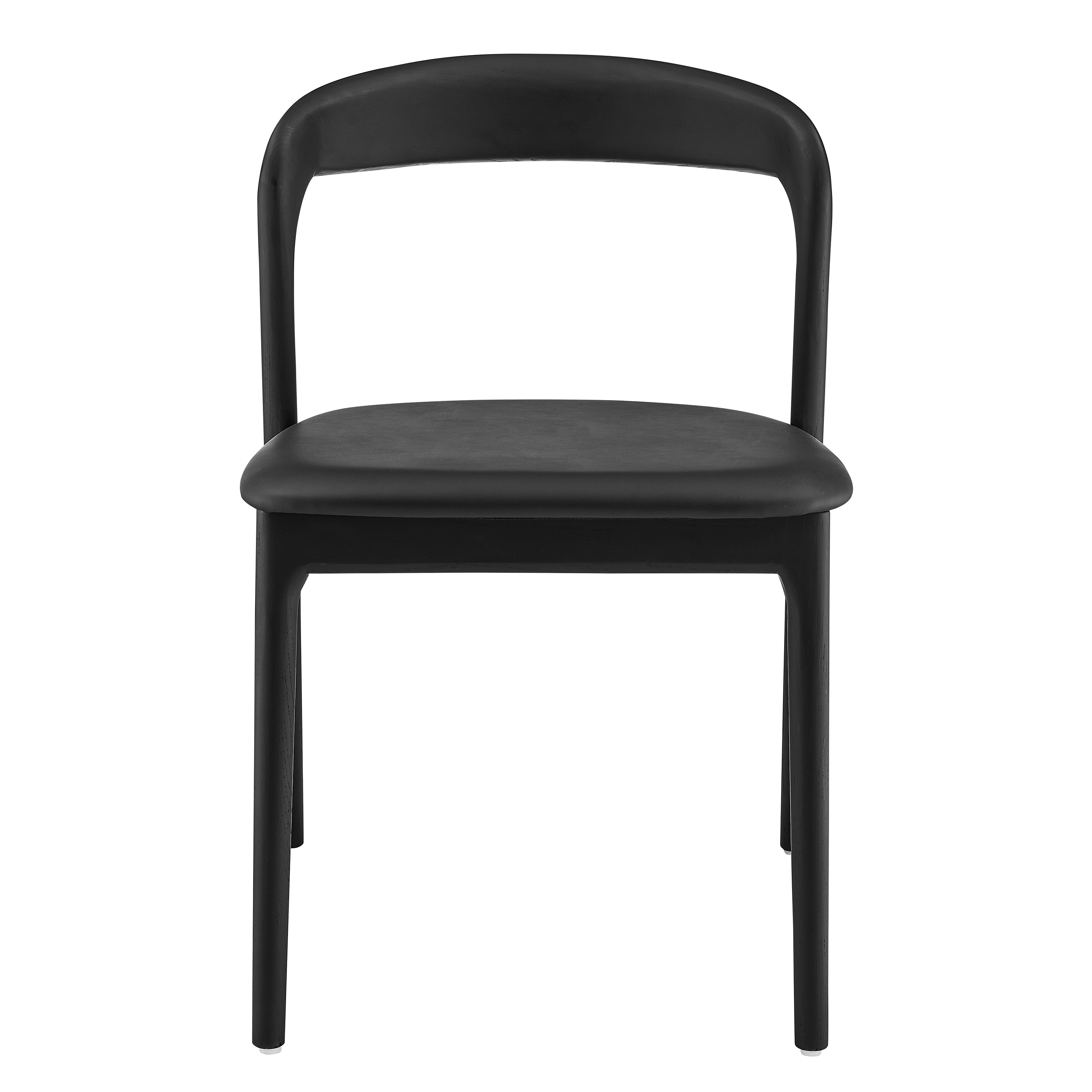 Euro Style Dining Chairs - Estelle Side Chair with Black Leatherette and Black Wood Frame - Set of 1