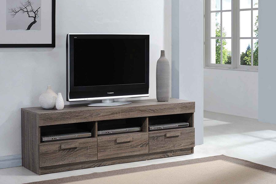 ACME TV & Media Units - ACME Alvin TV Stand, Rustic Oak for Flat Screens TVs up to 60"