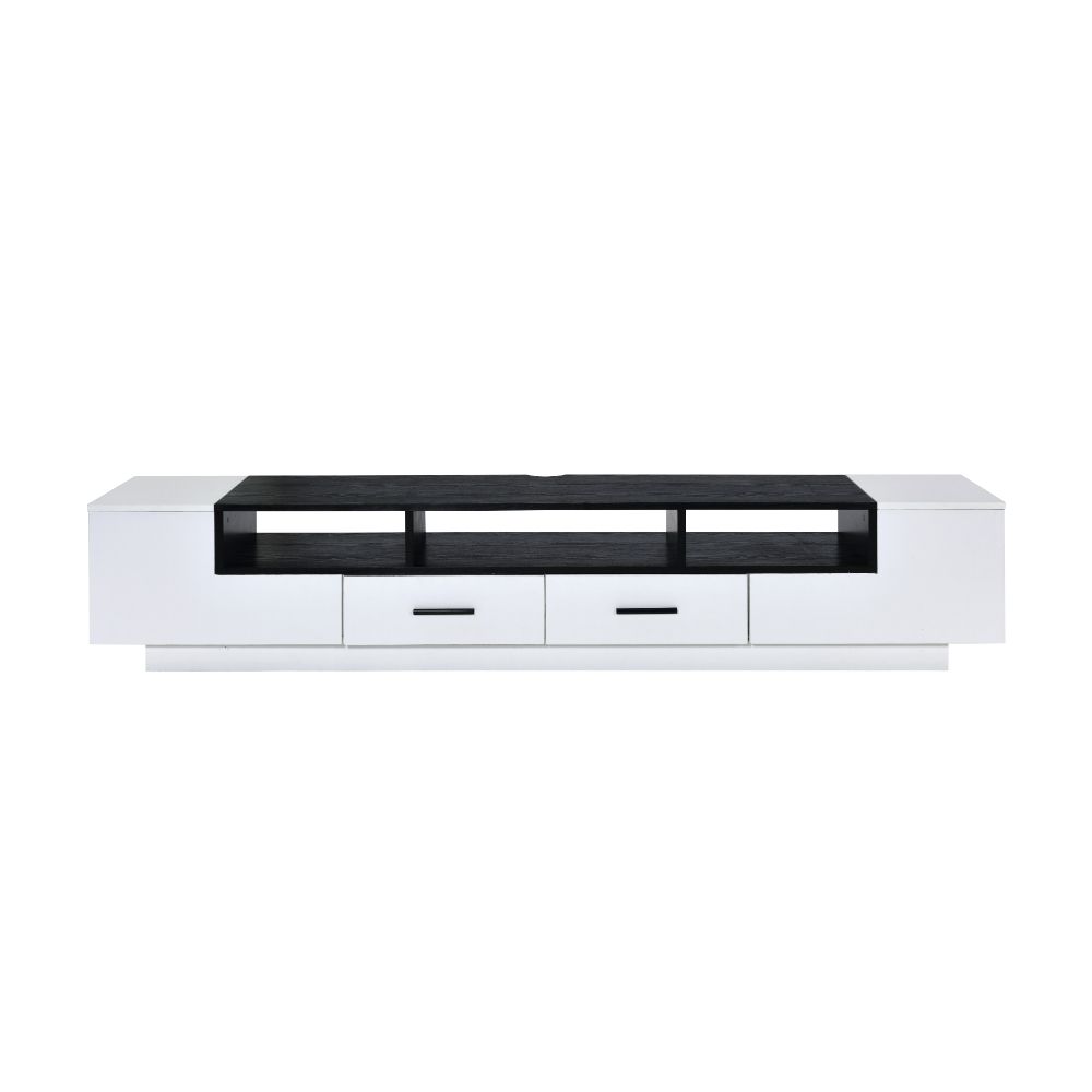 ACME TV & Media Units - ACME Armour TV Stand, White & Black