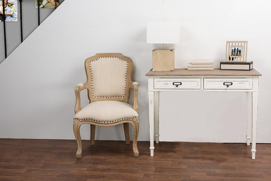 Wholesale Interiors Desks - Dauphine French Accent Writing Desk White & Light Brown