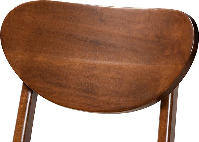 Wholesale Interiors Barstools - Katya Mid-Century Modern Sand Fabric and Brown Finished Wood 2-Piece Bar Stool Set