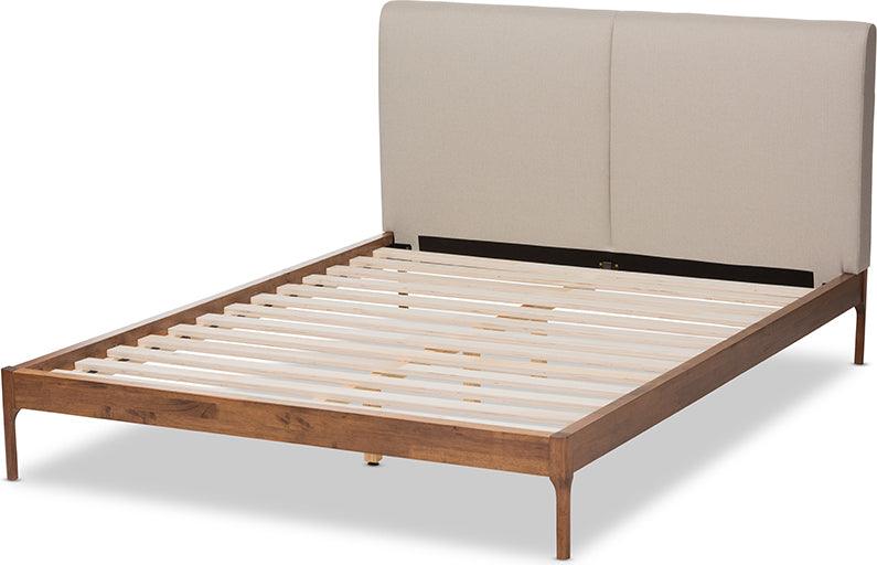 Wholesale Interiors Beds - Aveneil Queen Bed Beige & Walnut Brown