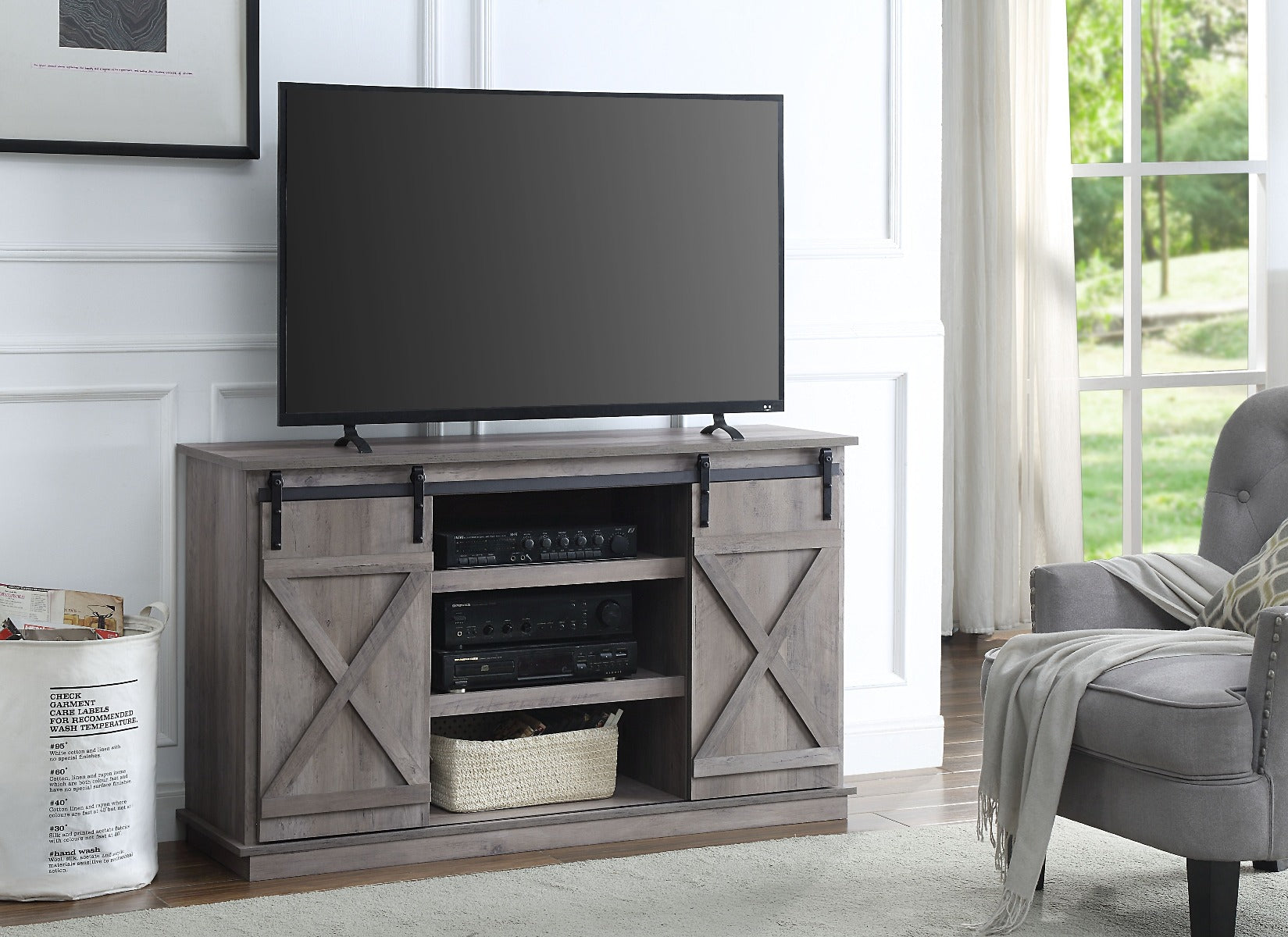 ACME TV & Media Units - ACME Bellona TV Stand, Gray Finish