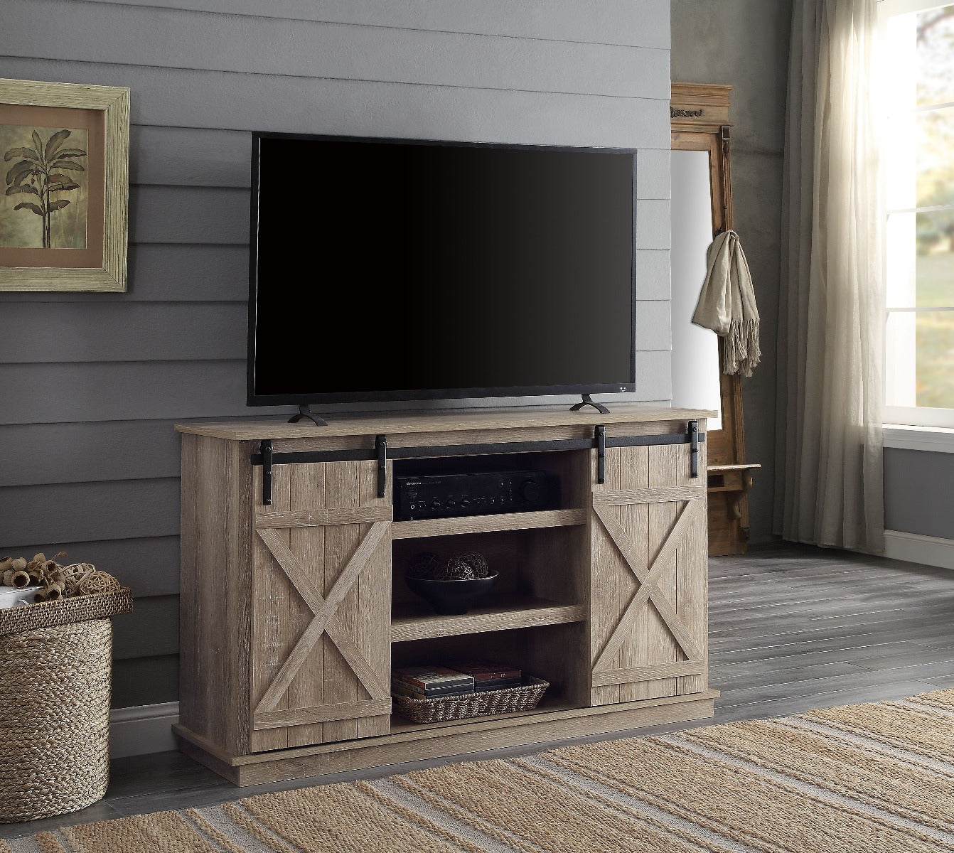 ACME Furniture TV & Media Units - ACME Bellona TV Stand, Oak Finish