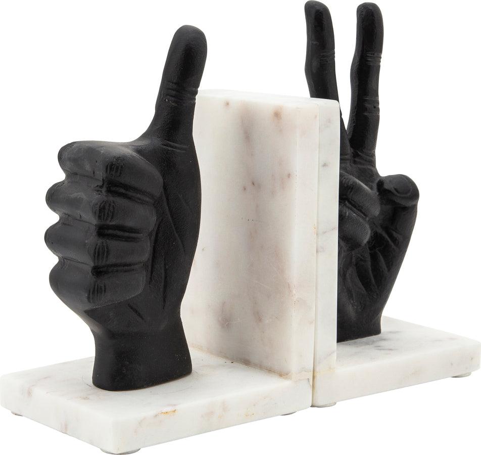 Sagebrook Home Bookends - S/2 Hand Sign Bookends Black