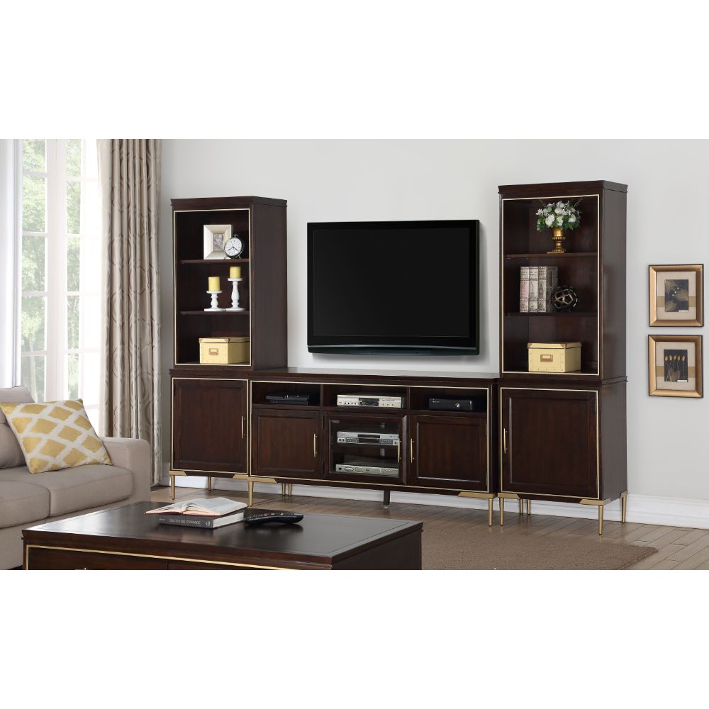 ACME Furniture TV & Media Units - Eschenbach Entertainment Center, Cherry (1Set/2Ctn)