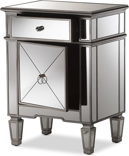 Wholesale Interiors Nightstands & Side Tables - Claudia Nightstand Silver Mirrored