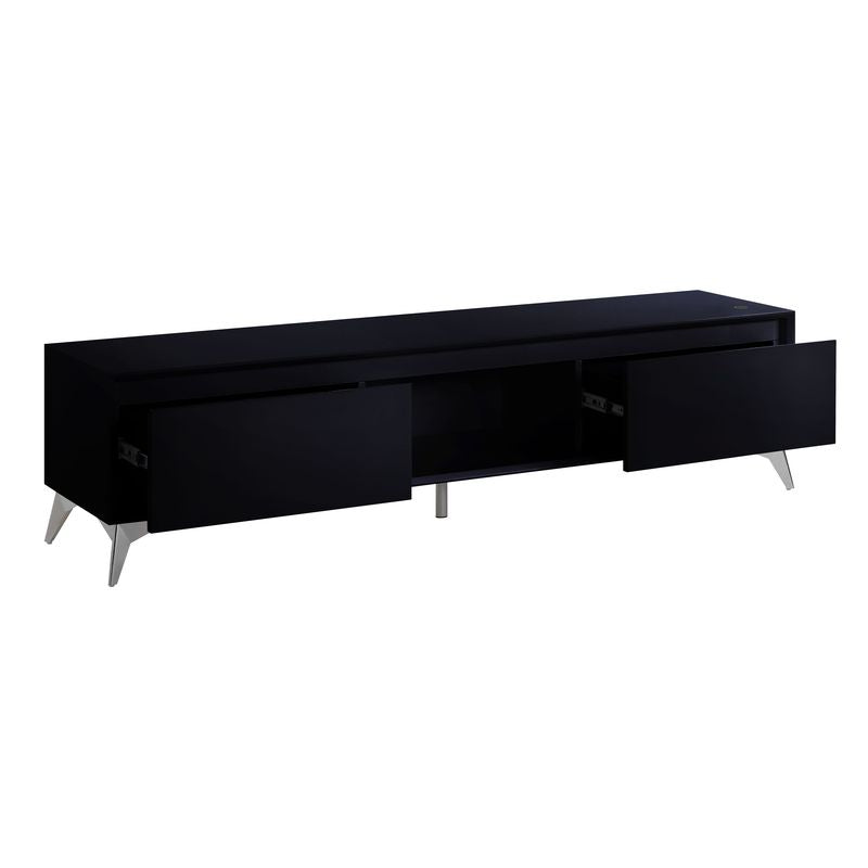 ACME Furniture TV & Media Units - ACME Raceloma TV stand , LED, Black & Chrome Finish