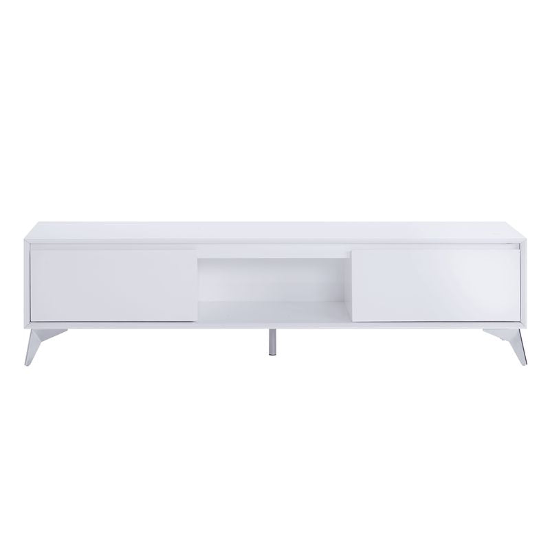 ACME Furniture TV & Media Units - ACME Raceloma TV stand , LED, White & Chrome Finish