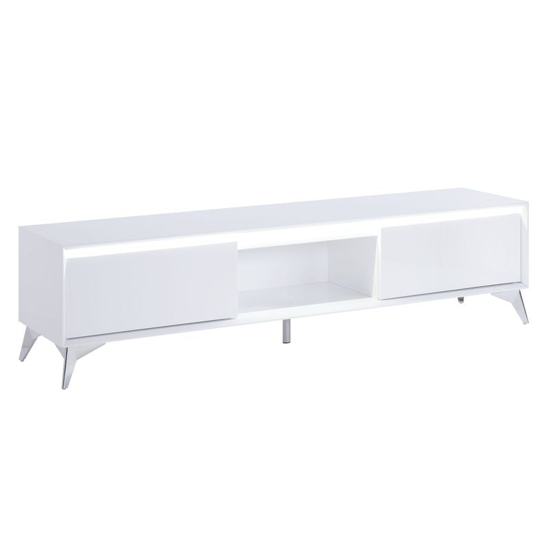 ACME Furniture TV & Media Units - ACME Raceloma TV stand , LED, White & Chrome Finish